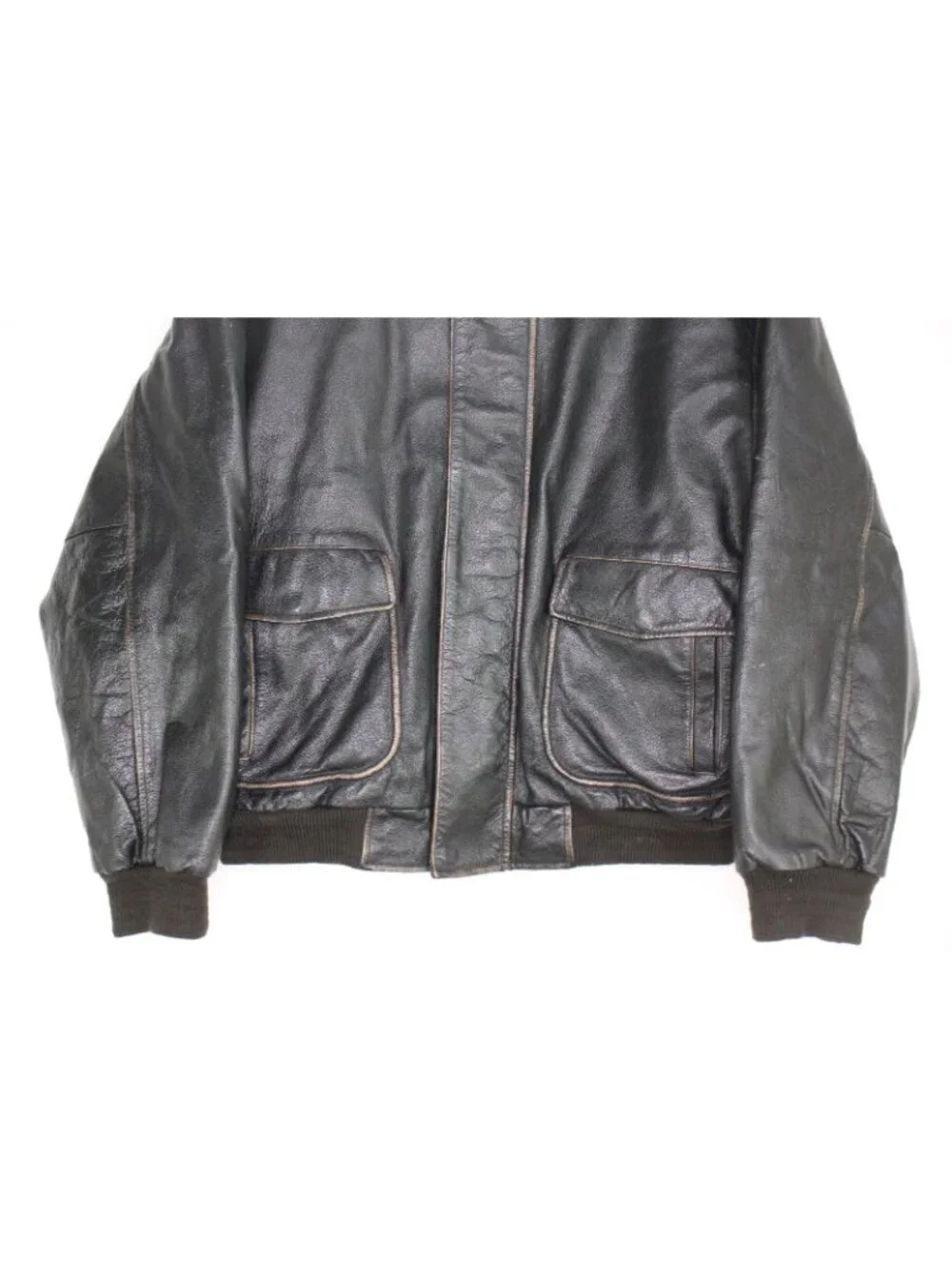 Vintage St Johns Bay Mens XL Flyers Flight Leather Jacket O1020